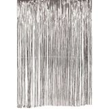 Set van 2x stuks deurgordijnen folie zilver 100 x 200 cm - Oud en nieuw/glitter party/Disco feestartikelen versiering