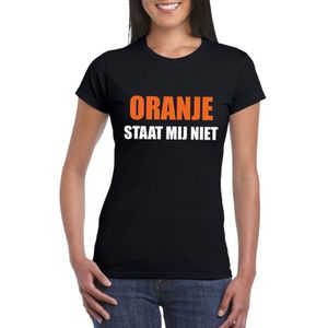 Oranje staat mij niet t-shirt zwart dames