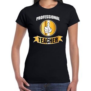 Professional teacher / professionele lerares - t-shirt zwart dames - Cadeau verjaardag shirt - kado voor lerares