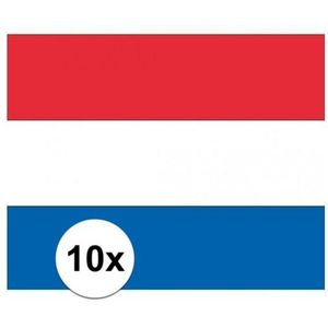 10x Vlag Nederland stickers