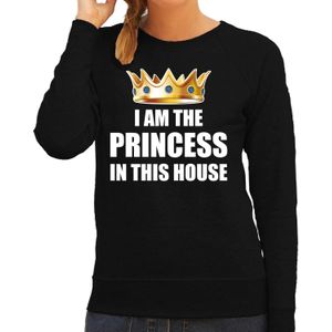 Im the princess in this house sweater / trui zwart voor dames - Woningsdag / Koningsdag - thuisblijvers / luie dag / relax outfit