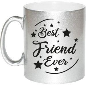 Best Friend Ever cadeau koffiemok / theebeker - zilverkleurig - 330 ml - verjaardag / bedankje - mok voor vriend / vriendin