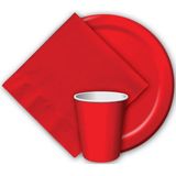 60x stuks rode servetten 33 x 33 cm - rode tafelversiering