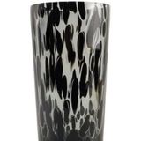 Modieuze bloemen cilinder vaas/vazen van glas 30 x 14 cm zwart fantasy - Bloemen/takken/boeketten
