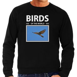 Dieren foto sweater Havik - zwart - heren - birds of the world - cadeau trui Havik roofvogels liefhebber