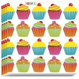 60x cupcake dessert thema servetten 33 x 33 cm - Papieren wegwerp servetjes - cupcake versieringen/decoraties