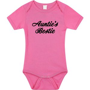 Aunties bestie tekst baby rompertje roze meisjes - Beste Tante kraamcadeau/ Aankondiging zwangerschap