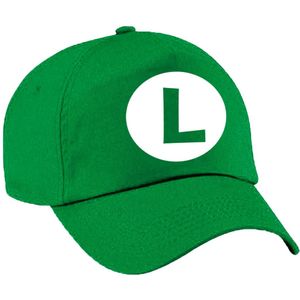 Feestpet Luigi / loodgieter groen voor jongens en meisjes - verkleed pet / carnaval pet