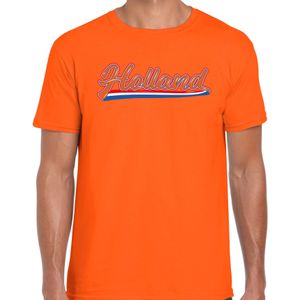 Oranje fan t-shirt voor heren - Holland met Nederlandse wimpel - Nederland supporter - EK/ WK shirt / outfit