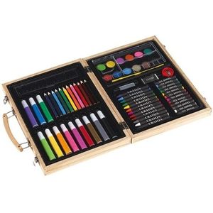 Luxe teken/schilderset koffer - Potloden / waskrijt / verf en stiften - Potlodenkoffer / tekenkoffer hobby set