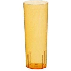 10x stuks kunststof oranje longdrink glazen - Herbruikbare drankjes glazen van plastic
