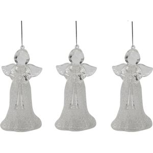 4x stuks acryl kersthangers engel 12 cm kerstornamenten - Acryl ornamenten kerstversiering