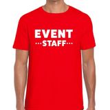 Event staff tekst t-shirt rood heren - evenementen crew / personeel shirt