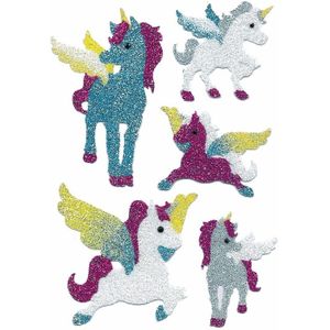 Eenhoorn glitter stickers 1 vel