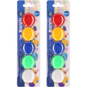 10x stuks gekleurde magneten van 35 mm - Koelkast memo of hobby speelgoed magneten