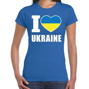 I love Ukraine t-shirt blauw voor dames - Oekrains landen shirt -  Oekraine supporter kleding