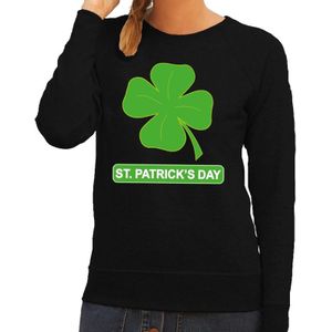 St. Patricksday klavertje sweater zwart dames - St Patrick's day kleding