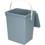 Excellent Houseware Gft afvalbakje voor aanrecht - 5,5L - klein - blauw - afsluitbaar - compostbakje