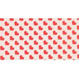 6x Rollen kraft inpakpapier transparante folie/hartjes pakket - harten design 200 x 70 cm - Valentijn/liefde/cadeaupapier