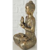 Deco by Boltze Boeddha beeld Briosa - kunststeen - antiek goud - 12 x 9 x 20 cm - open handen - home deco en tuin beelden