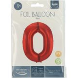 Folat folie ballonnen - Leeftijd cijfer 10 - rood - 86 cm - en 2x slingers