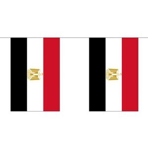 2x Buiten vlaggenlijn Egypte 3 meter - Egyptisch vlag - Supporter feestartikelen - Landen decoratie en versieringen