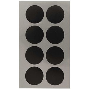 4x pakjes van 32x Zwarte ronde sticker etiketten 25 mm - Kantoor/home office stickers
