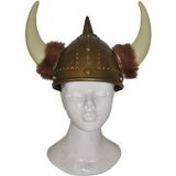 4x stuks stoere viking helm de luxe - Carnaval verkleed helmen voor bij verkleedkleding pak