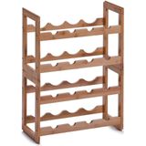 3x Houten wijnflessen rek/wijnrek stapelbaar voor 8 flessen 47 cm - Zeller - Keukenbenodigdheden - Woonaccessoires/decoratie - Wijnflesrekken/wijnflessenrekken/wijnrekken - Rek/houder voor wijnflessen