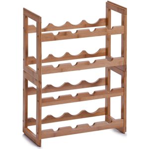 3x Houten wijnflessen rek/wijnrek stapelbaar voor 8 flessen 47 cm - Zeller - Keukenbenodigdheden - Woonaccessoires/decoratie - Wijnflesrekken/wijnflessenrekken/wijnrekken - Rek/houder voor wijnflessen