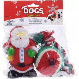 Christmas Decoration honden speelgoed - 3x st speeltjes - kerstcadeau