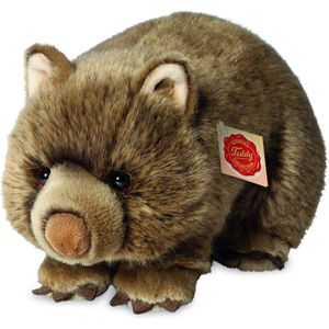 Hermann Teddy Knuffeldier Wombat - zachte pluche stof - premium knuffels - bruin - 26 cm - Wombats