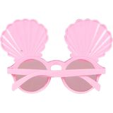 Boland Carnaval/verkleed party bril Zeemeermin - Tropisch/beach/hawaii thema - plastic - volwassenen - roze verkleedbrillen