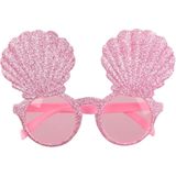 Boland Carnaval/verkleed party bril Zeemeermin - Tropisch/beach/hawaii thema - plastic - volwassenen - roze verkleedbrillen