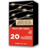 8x pakjes draadverlichting zilverdraad 20 warm witte lampjes - 95 cm