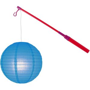 Lampionstokje 40 cm - met lampion - blauw - D25 cm - Sint Maarten