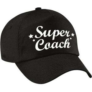 Super coach cadeau pet / baseball cap zwart voor dames en heren - kado voor een coach