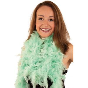 Boa mint groen 180 cm - Carnaval-/feestkleding - Veren verkleed boa - 50 grams