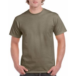 Kaki groene katoenen shirt voor volwassenen