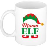 Set van 2x mokken Pappa en Mama Elf koffiemok / theebeker kerstcadeau ouders 300 ml