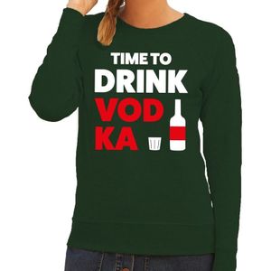 Time to Drink Vodka tekst sweater groen dames - dames trui Time to Drink Vodka
