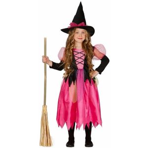 Roze heksen kostuum / outfit Shiny Witch voor meisjes - Heksenjurk verkleedkleding