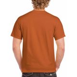 Oranjebruin katoenen shirt voor volwassenen