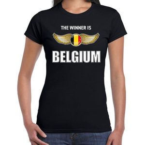 The winner is Belgium / Belgie t-shirt zwart voor dames - landen supporter shirt / kleding - Songfestival / EK / WK