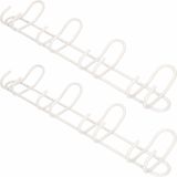 2x Luxe kapstokken / jashaken wit met 4x dubbele haak - hoogwaardig aluminium - 14,5 x 53 cm - wandkapstokken / garderobe haakjes / deurkapstokken
