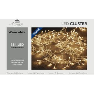 Anna's Collection Clusterverlichting - 384 lampjes - warm wit - dimmer en timer