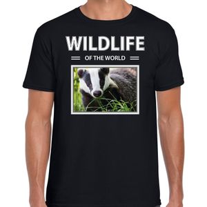 Dieren foto t-shirt Das - zwart - heren - wildlife of the world - cadeau shirt Dassen liefhebber