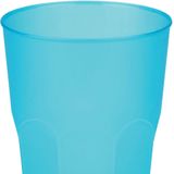 Santex drinkglazen frosted - turquoise - 12x - 420 ml - onbreekbaar kunststof - Cocktailglazen