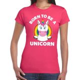 Born to be a unicorn gay pride t-shirt - roze regenboog shirt voor dames - gay pride