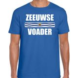 Zeeuwse voader met vlag Zeeland t-shirt blauw heren - Zeeuws dialect vaderdag cadeau shirt